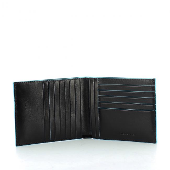 Men wallet with twelve slots Blue Square-NERO-UN