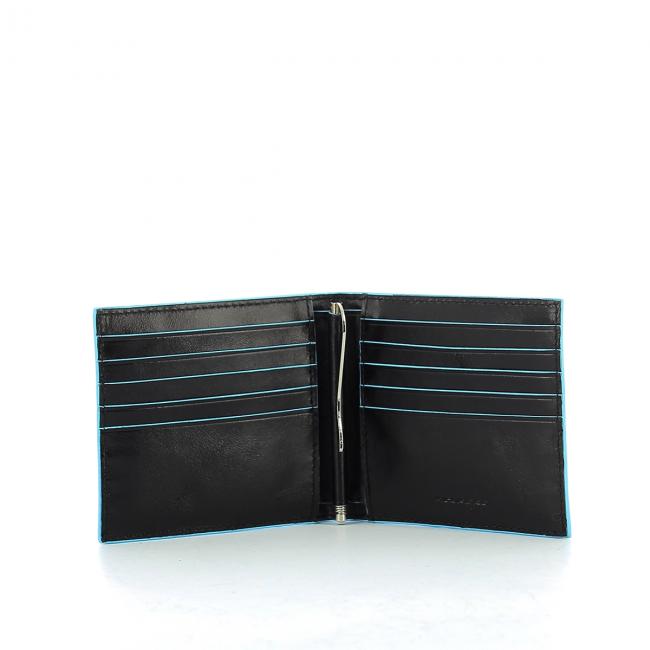 Men wallet w. money clip Blue Square-NERO-UN Men wallet w. money clip Blue Square-NERO-UN