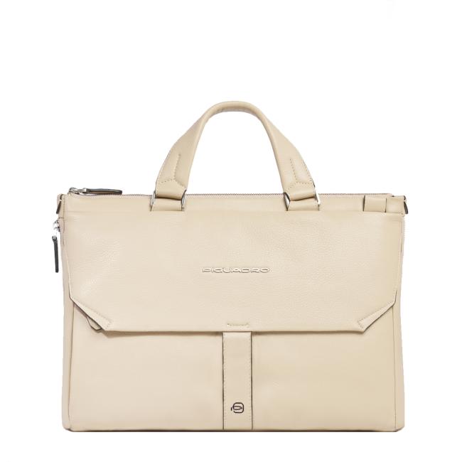 Piquadro Cartella Than Porta PC 14&quot; Beige - 1