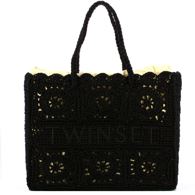 Twin Set Shopping Bag Bohemienne Nero - 1