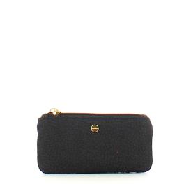 Borbonese Bustina Portachiavi Rettangolare in Nylon Riciclato Dark Black - 1