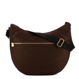 Borbonese Borsa Luna Bag Medium con taschino in Nylon Riciclato Testa Moro Nero - 1
