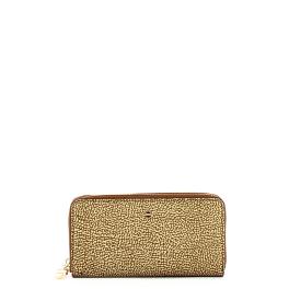 Borbonese Portafoglio RFID Doppia Zip Around Beige Marrone - 1