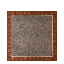 Borbonese Foulard OP Logo Outline 70x70 Caramello OP Naturale - 1