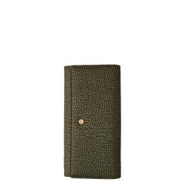 Borbonese Portafoglio Large RFID in Nylon Riciclato Verde Militare - 1