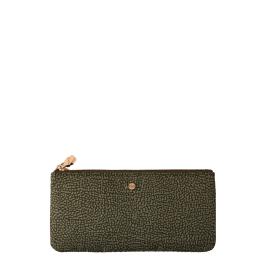 Borbonese Bustina Portadocumenti in Nylon Riciclato Verde Militare - 1