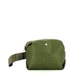 Borbonese Portacosmetici in Nylon Riciclato Verde Militare - 1