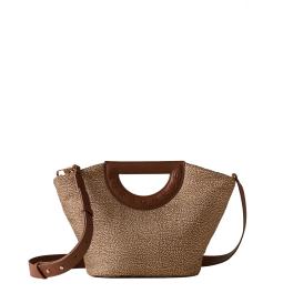 Borbonese Bouche Shopper Small Beige Marrone - 1