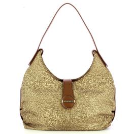 Borbonese Borsa a spalla Eclipse Hobo Medium Beige Marrone - 1