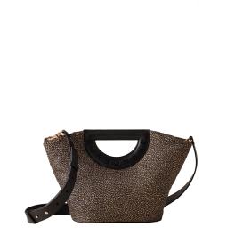Borbonese Bouche Shopper Small OP Naturale Nero - 1