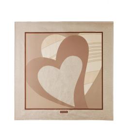 Borbonese Foulard con cuori Sabbia Beige - 1