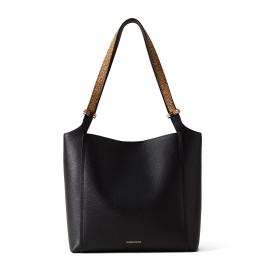 Borbonese Shopper Bolt Nero OP Naturale - 1