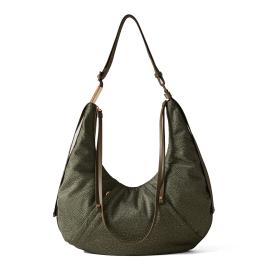 Borbonese Hobo Bag Fold Medium Verde Militare - 1