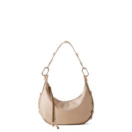 Borbonese Hobo Bag Oyster Petite in pelle Porridge - 1