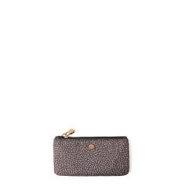 Borbonese Bustina Portachiavi Rettangolare in Nylon Riciclato Clay Grey - 1