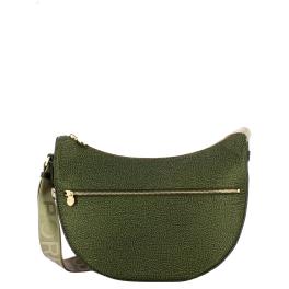 Borbonese Borsa Luna Bag Middle con taschino in Nylon Riciclato Alloro - 1