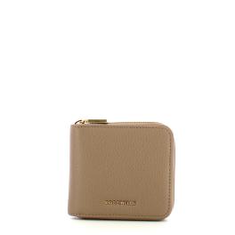 Coccinelle Portafoglio Metallic Soft Zip Around Warm Taupe - 1