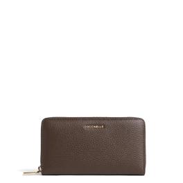 Coccinelle Portafoglio Metallic Soft Large Zip Around Brunette - 1
