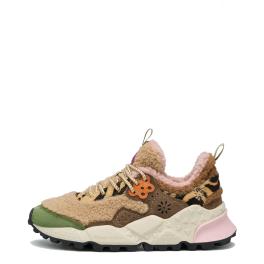 Flower Mountain Sneakers Kotetsu Suede Shearling Kaki Beige Multi - 1