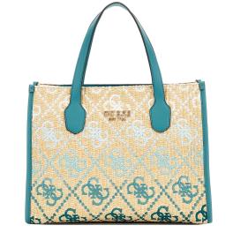 Guess Borsa a mano Silvana 4G Teal Logo - 1