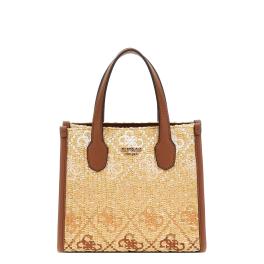 Guess Mini borsa a mano Silvana 4G Cognac Logo - 1