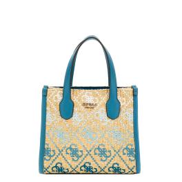 Guess Mini borsa a mano Silvana 4G Teal Logo - 1