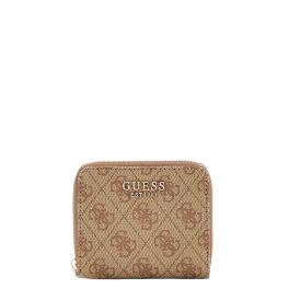 Guess Portafoglio Laurel Small Zip Around Latte Logo - 1