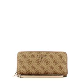 Guess Portafoglio Laurel Large Zip Around Latte Logo - 1