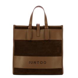 Iuntoo Shopper Grande Camoscio Essenziale Fango - 1