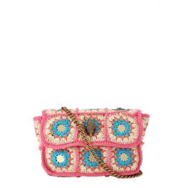 Kurt Geiger Tracolla Medium Kensington Bag Crochet Pink Comb - 1