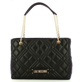 Love Moschino Shopper Quilted Lettering Logo Nero - 1