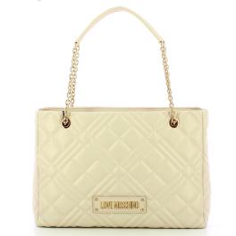 Love Moschino Shopper Quilted Lettering Logo Avorio - 1