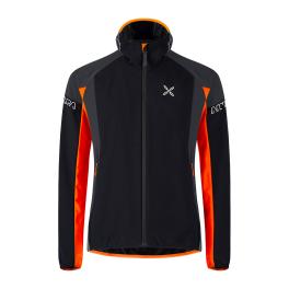 MNTR Giacca con cappuccio Flash Sky Nero Arancio Brillante - 1