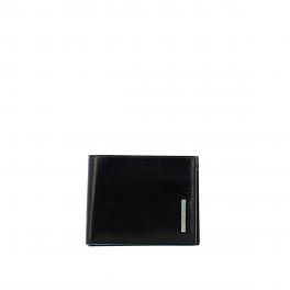 Men wallet with coin pouch Blue Square