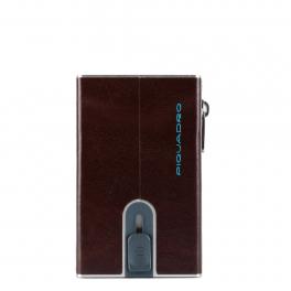 Piquadro Porta carte di credito con Sliding System con portamonete e banconote RFID Blue Square - 1