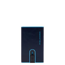 Piquadro Porta carte di credito con Sliding System con portamonete e banconote RFID Blue Square - 1