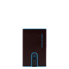 Piquadro Porta carte di credito con Sliding System con portamonete e banconote RFID Blue Square - 1