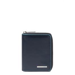 Piquadro Portafoglio Piccolo Blue Square Zip Around Blu2 - 1