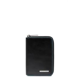 Piquadro Portafoglio Piccolo Blue Square Zip Around Nero - 1