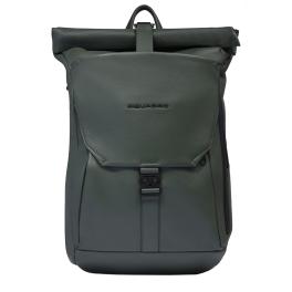 Piquadro Zaino Than Roll-Top Porta PC 15.6" Verde - 1