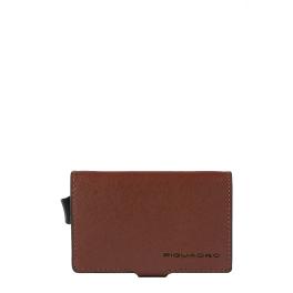 Piquadro Compact Wallet Doppio Black Square Cuoio - 1