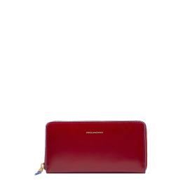 Piquadro Portafoglio Donna Zip Around Blue Square Rosso - 1