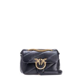Pinko Mini Borsa a tracolla Love Puff Maxi Quilt Nero Antique Gold - 1