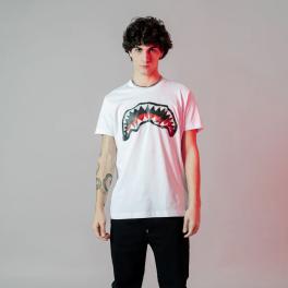 Sprayground T-Shirt Crumpled Shark White - 1