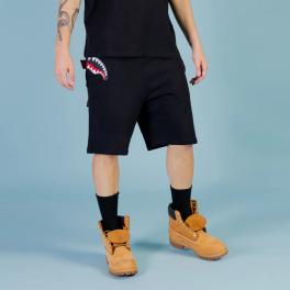 Sprayground Pantaloncini Label Shark Black - 1