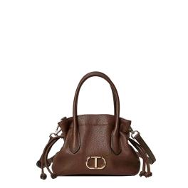 Twinset Oval T Coffee Chocolate Small Tote Bag - 1