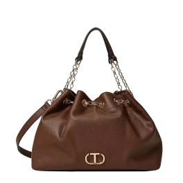 Twinset Oval T Coffee Chocolate Shopper - 1
